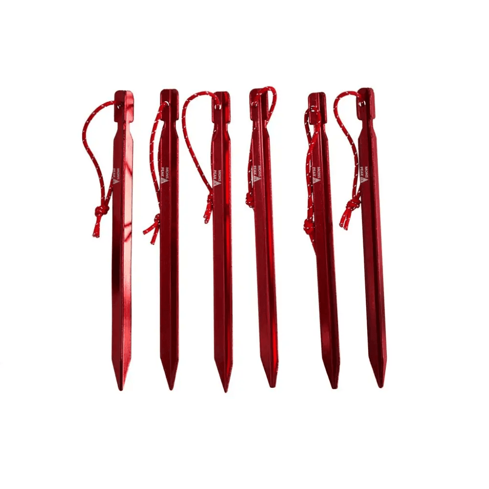 Unleash Adventure with Vibrant Red Tent Stakes Pack of 6 - Estalios