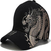 Unleash Bold Style with Dragon-Embroidered Black Baseball Cap - Estalios