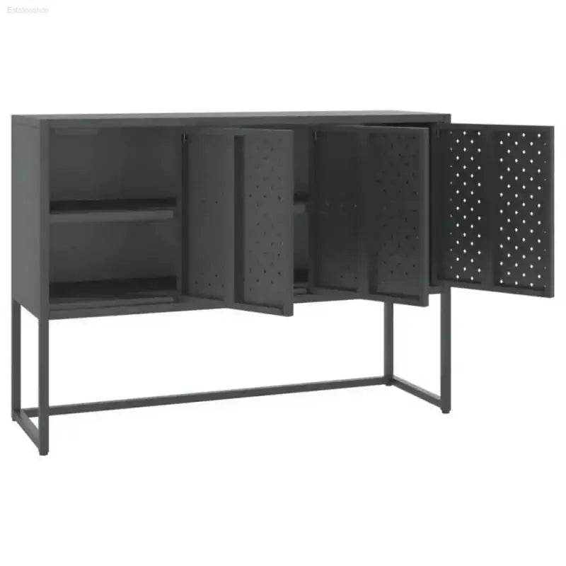 Unleash Charcoal Steel Storage: Adjustable Feet Included! **charcoal Steel Cabinet Collection** Elevate your Storage Game with our Sleek and Versatile Charcoal Steel - Estalios