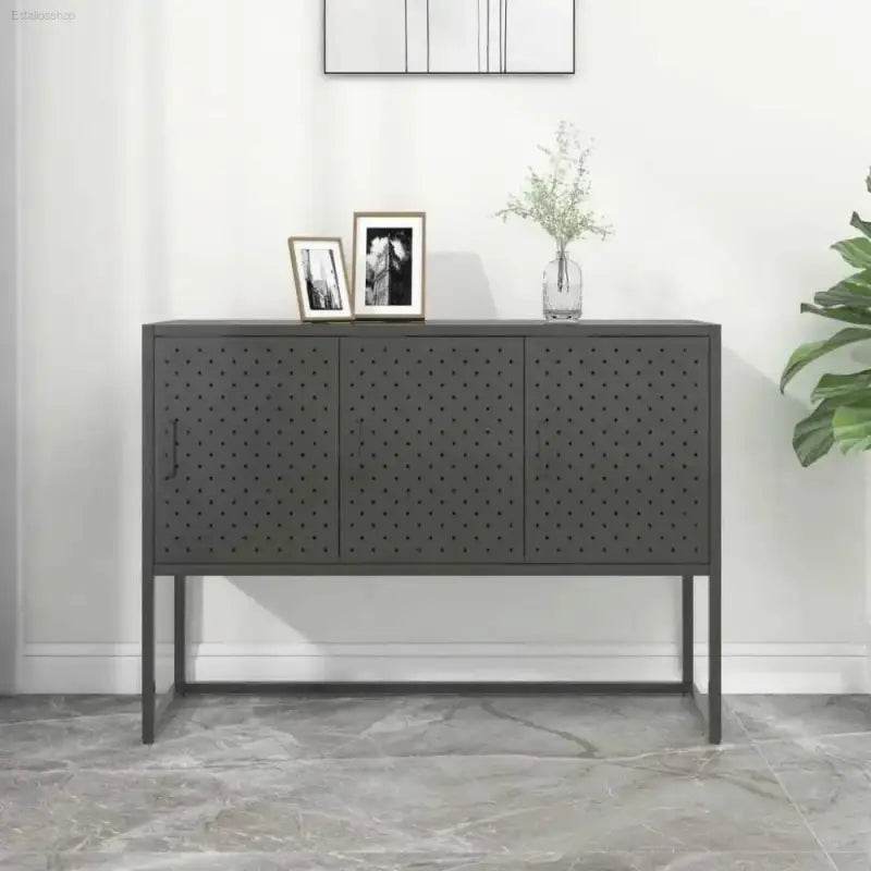 Unleash Charcoal Steel Storage: Adjustable Feet Included! **charcoal Steel Cabinet Collection** Elevate your Storage Game with our Sleek and Versatile Charcoal Steel - Estalios