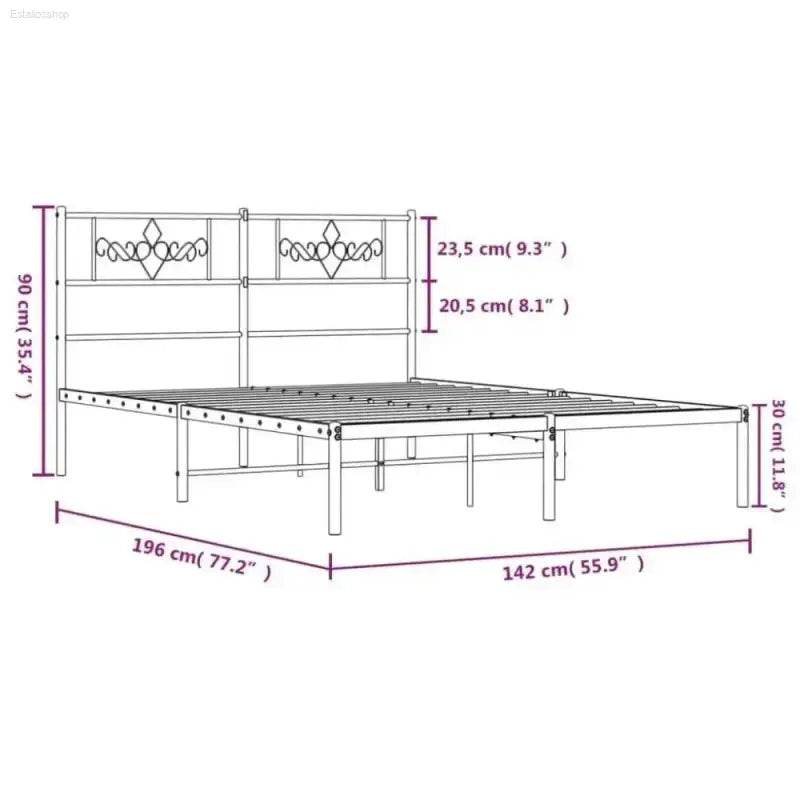 Unleash Darkness: Black Metal Bed Frame Domination! Sleek and Sturdy, our Black Metal Bed Frame with Headboard Transforms your Bedroom Into - Estalios