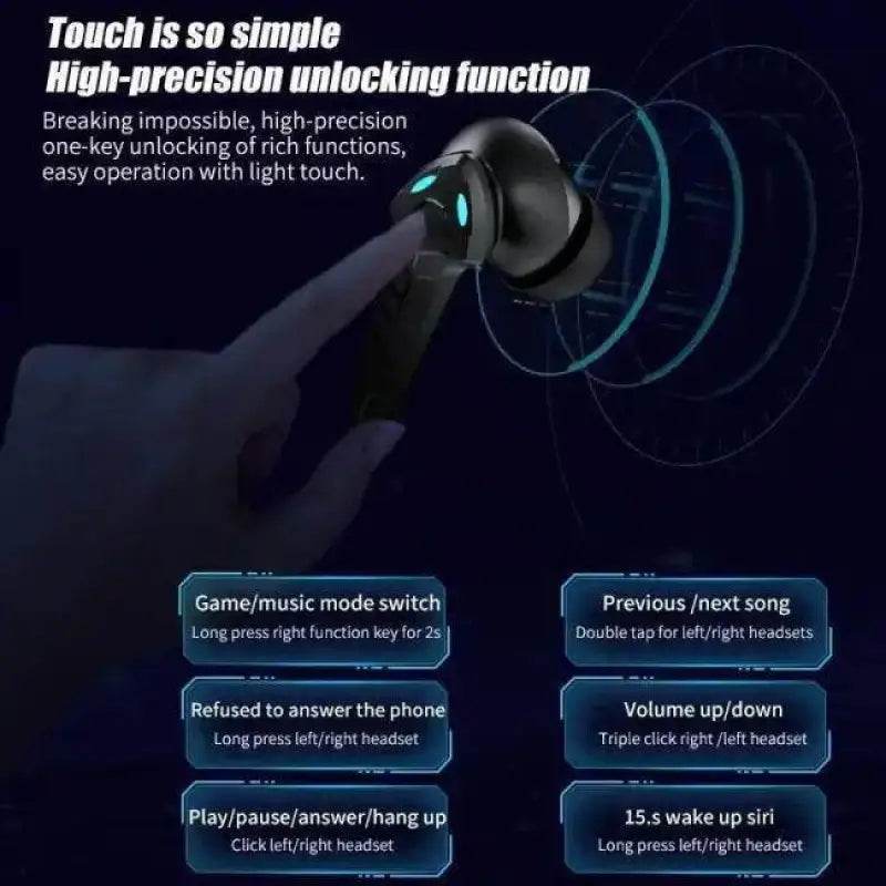 Wireless earbuds with touch controls.