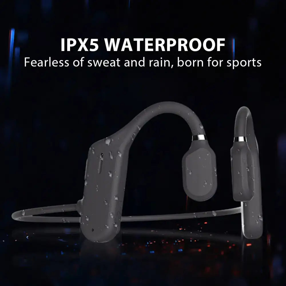 Gray waterproof bone conduction wireless Bluetooth open ear headphones for epic sound