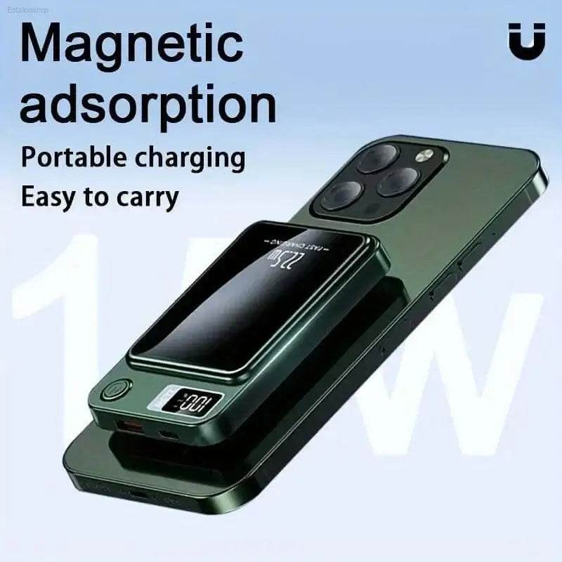 Magnetic portable charger.