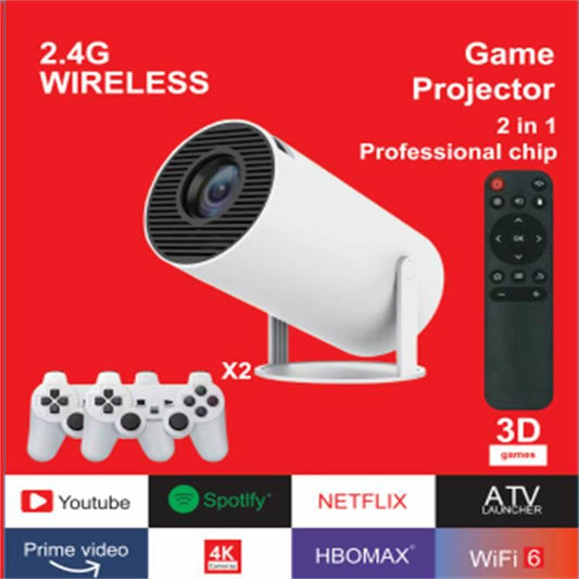 Unleash Fun with White Cylindrical Game Projector and Controls - Estalios