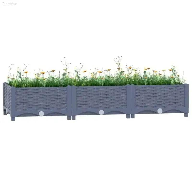 Unleash Gray Wicker Wonders: Planter Paradise! **product Description:** Elevate your Garden Game with this Trio of Chic Gray Woven-look - Estalios
