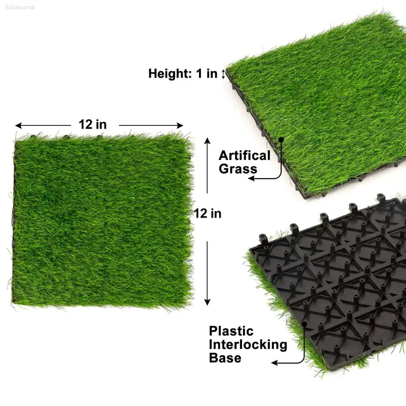 Artificial grass interlocking tiles.