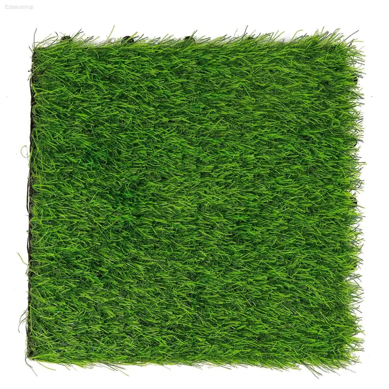 Square of artificial grass.