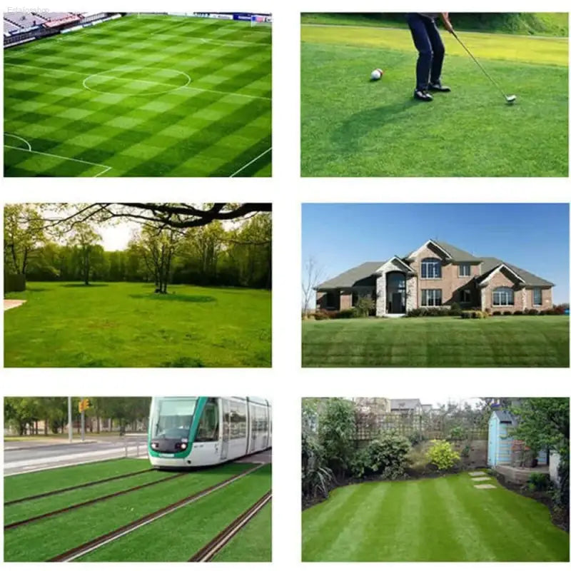 Various green lawns.