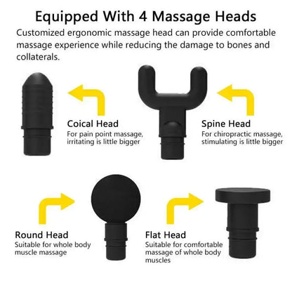 Four massage heads for Unleash Power Massage Heads Handheld Massager with high-quality motor