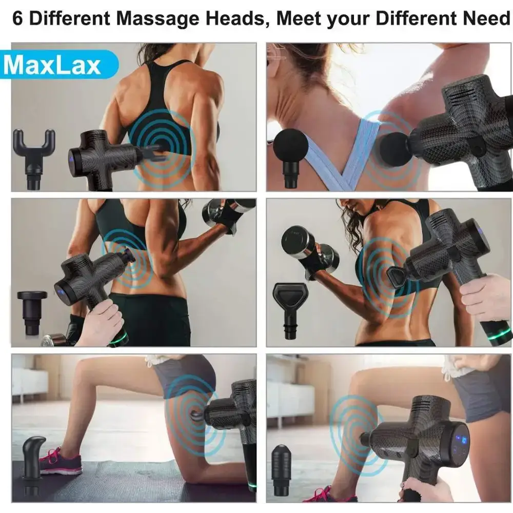 Massage gun with interchangeable heads for a powerful, high-quality motor experience