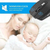 Black wireless computer mouse.