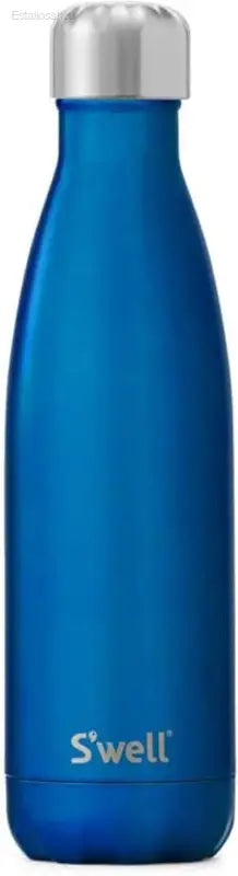 Blue metal water bottle.