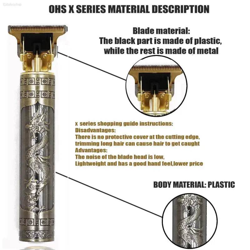 Hair trimmer material description.