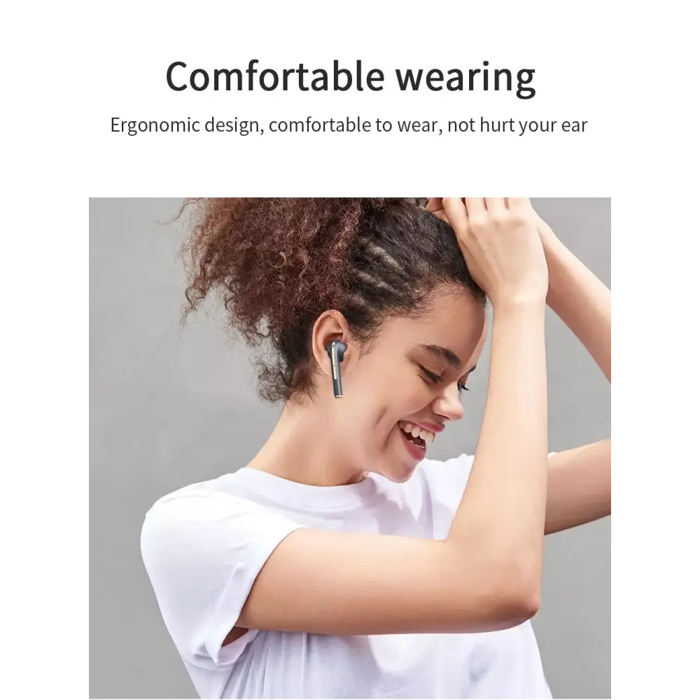 Person enjoying music with Dragon J-Max Bluetooth Earbuds in use