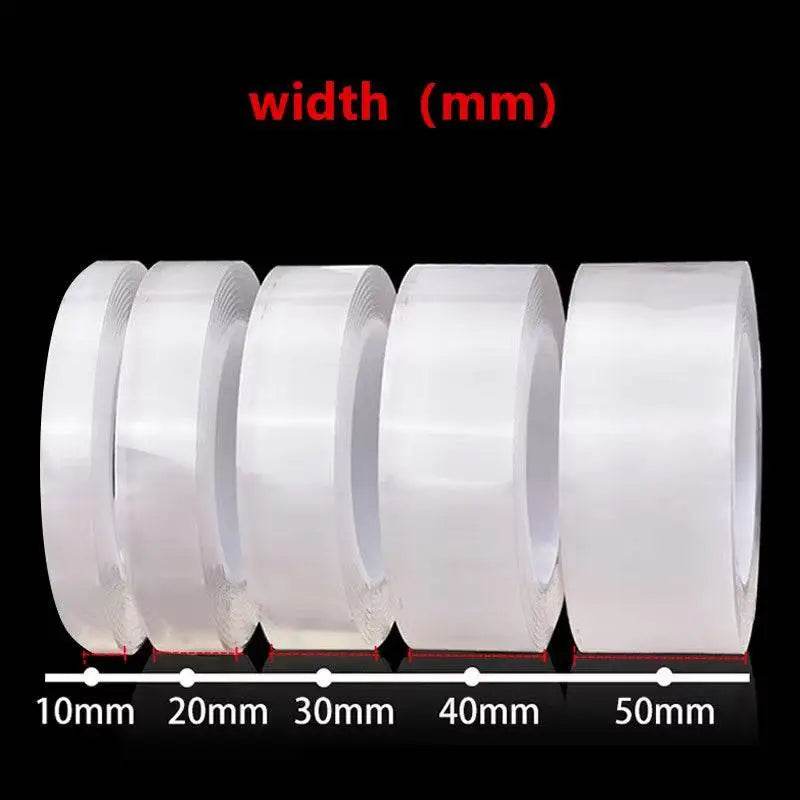Rolls of clear double-sided tape.