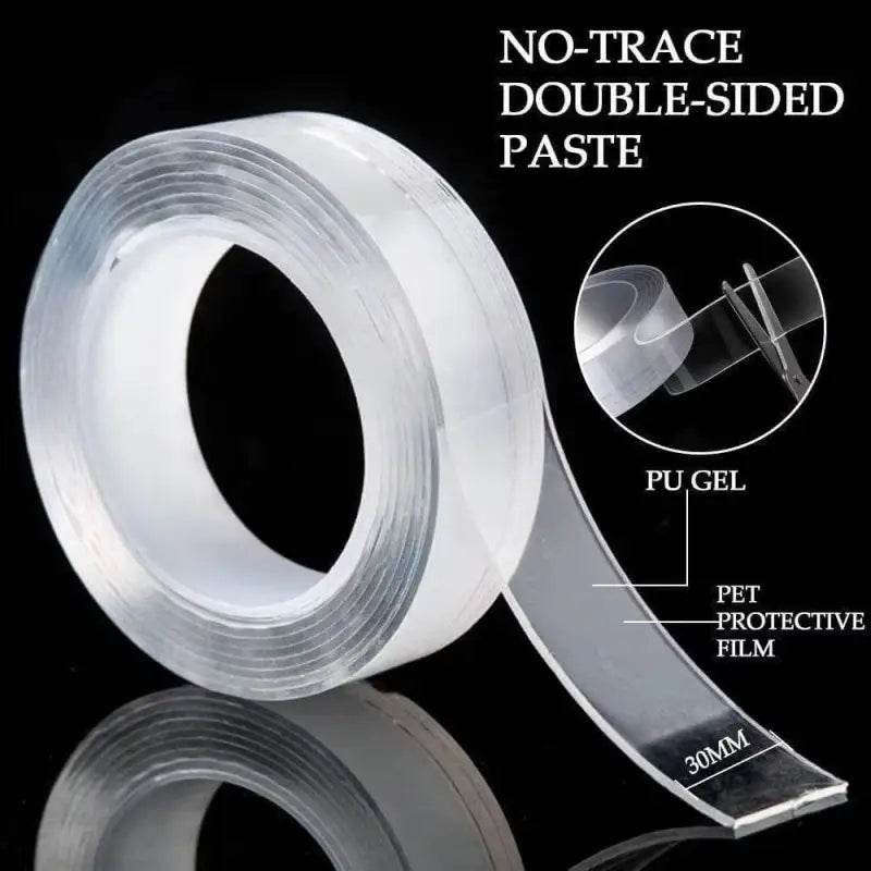Clear double-sided adhesive tape.