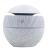 Round, wood-grain humidifier.