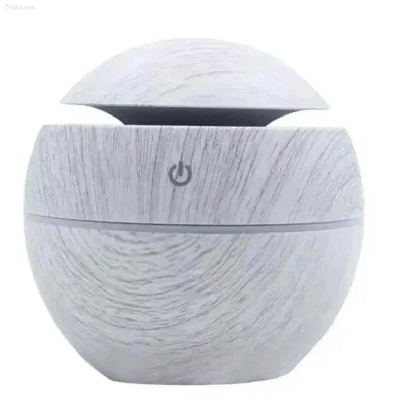 Round, wood-grain humidifier.