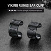 Pair of black Viking rune ear cuffs.