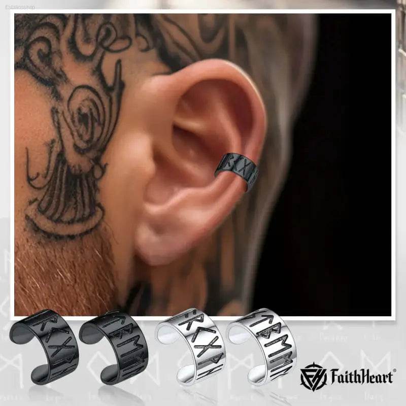 Viking rune ear cuff.