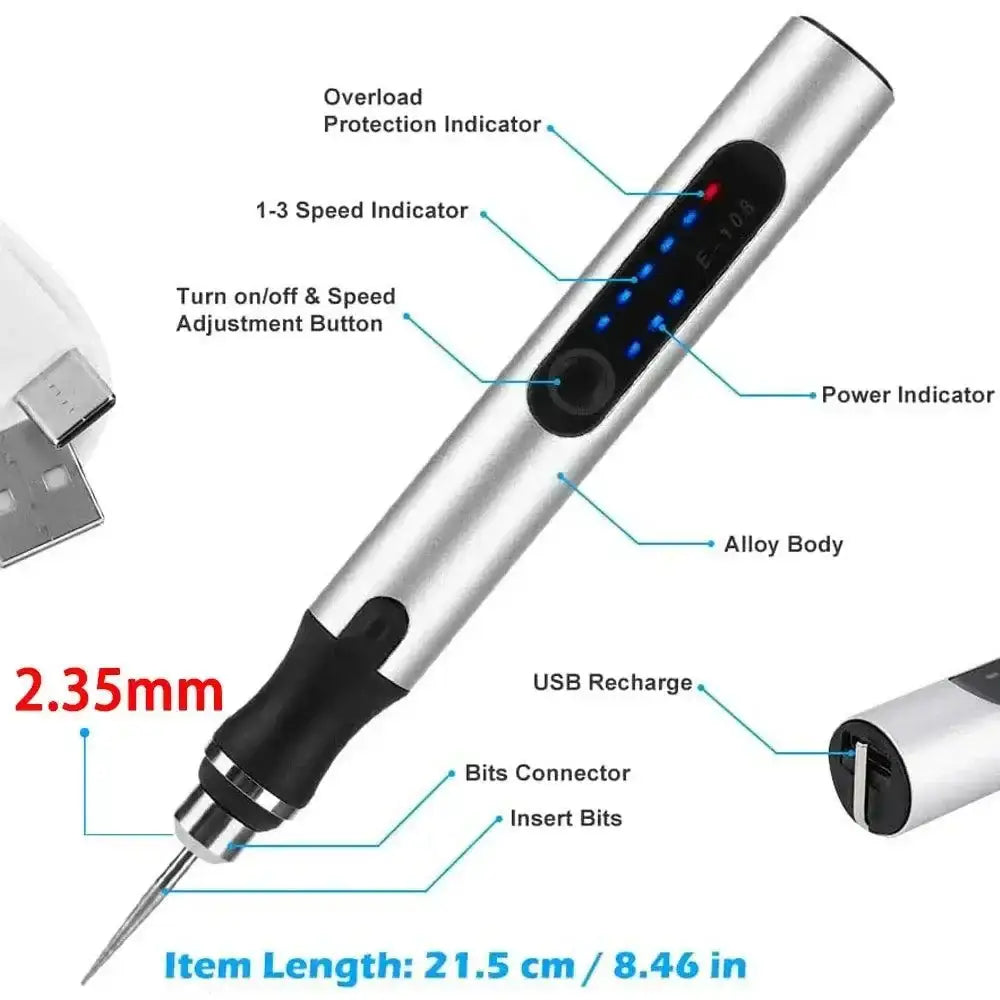 Silver alloy engraving pen with speed control for your Woodworking Engraving Pen Kit