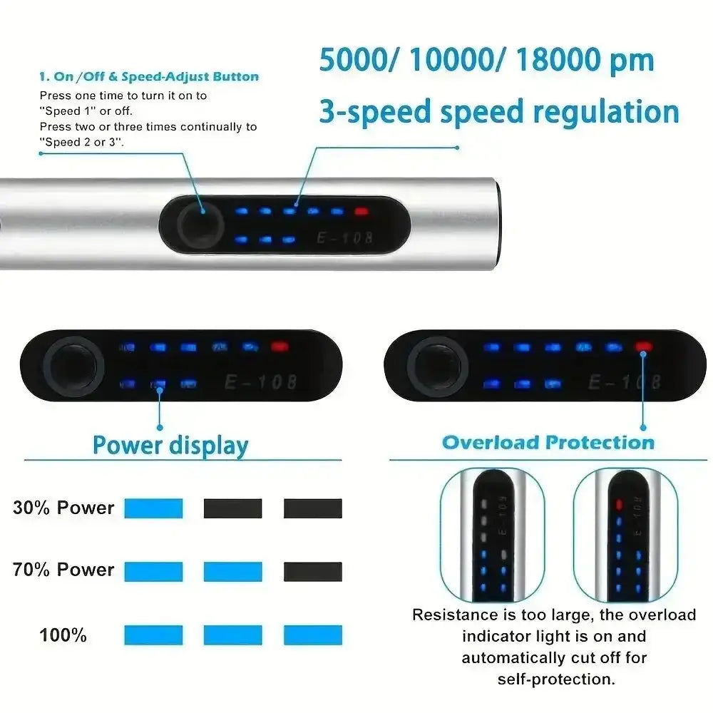 Electric nail drill with speed display from Unleash Your Inner Artist Rotary Tool Kit