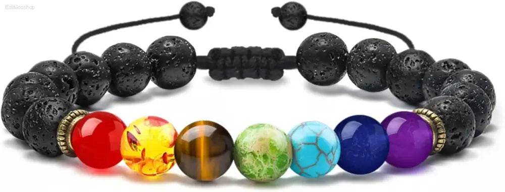 Chakra lava stone bracelet.
