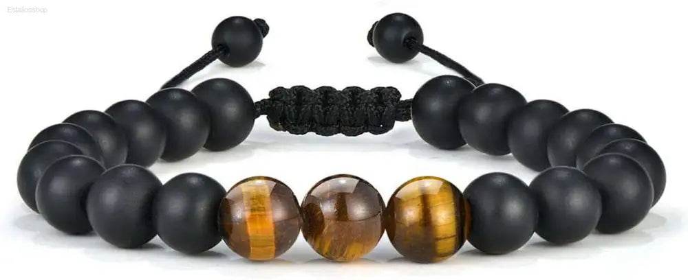 Black and brown beaded bracelet.