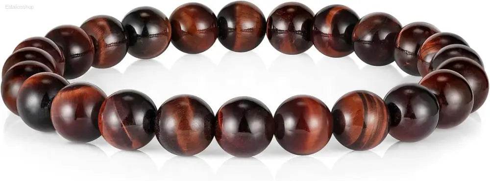Red tiger’s eye beaded bracelet.