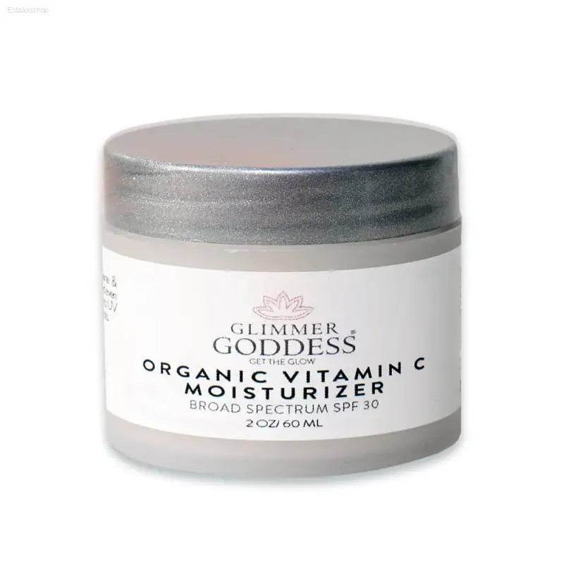 Jar of organic vitamin C moisturizer.