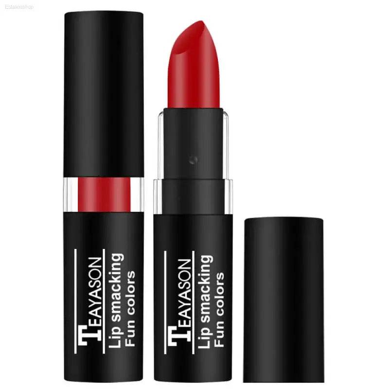 Red lipstick with black casing.