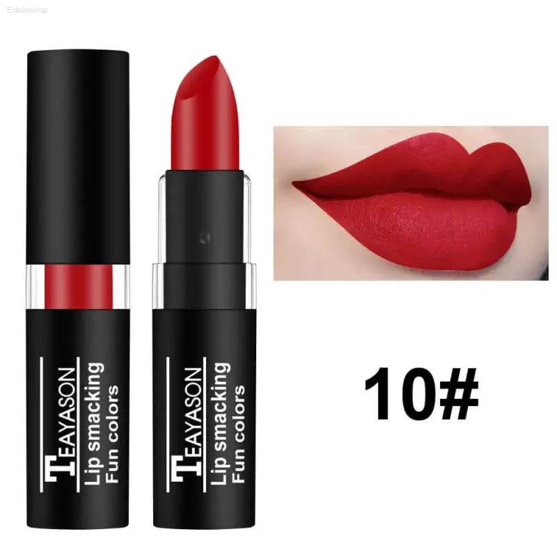 Red lipstick with black tube.
