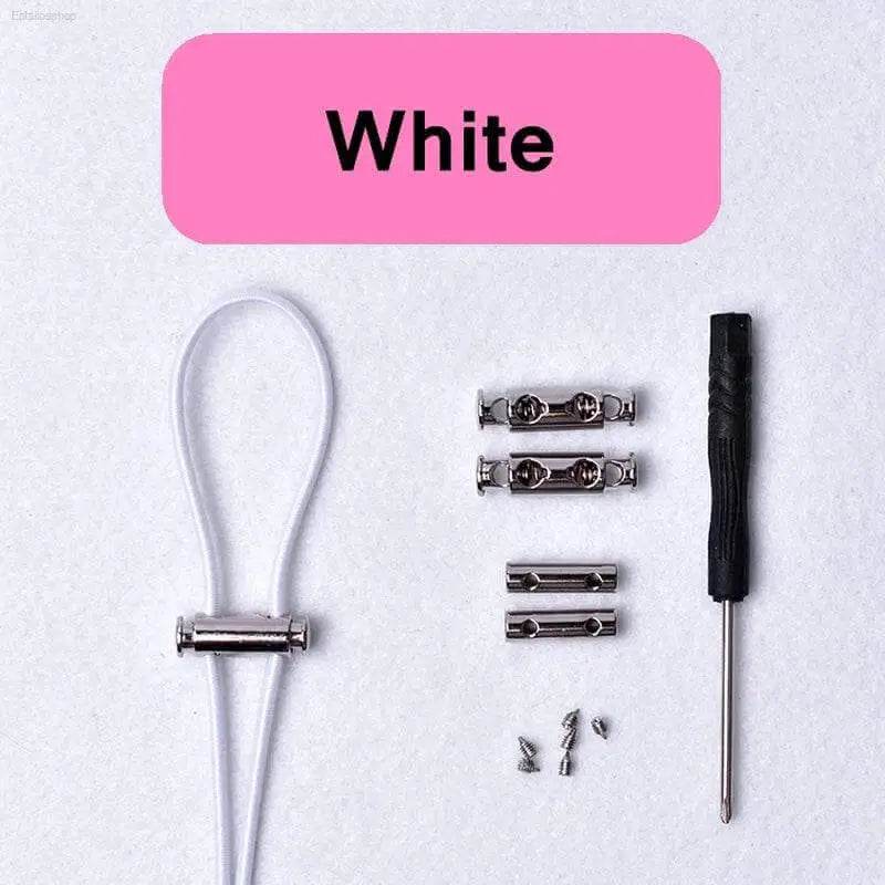 White no-tie shoelace set.