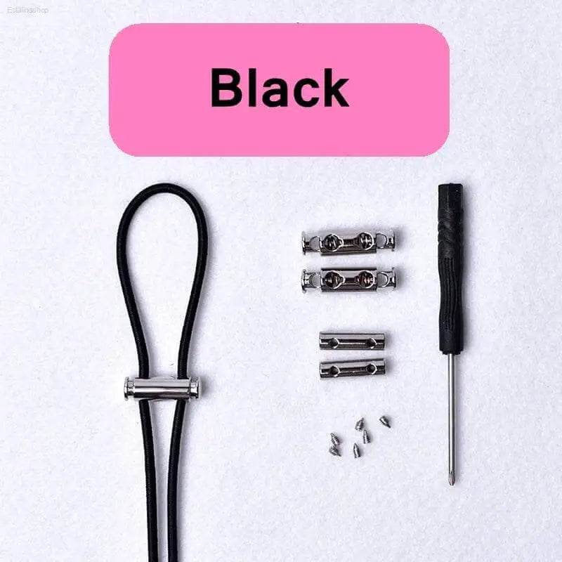 Black no-tie shoelace kit.