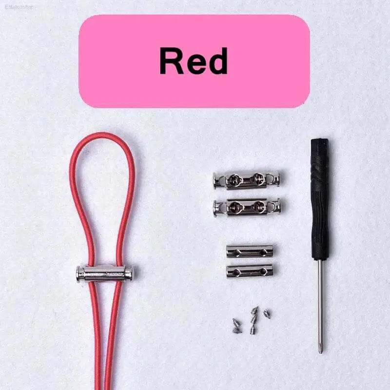 Red elastic shoelace set.