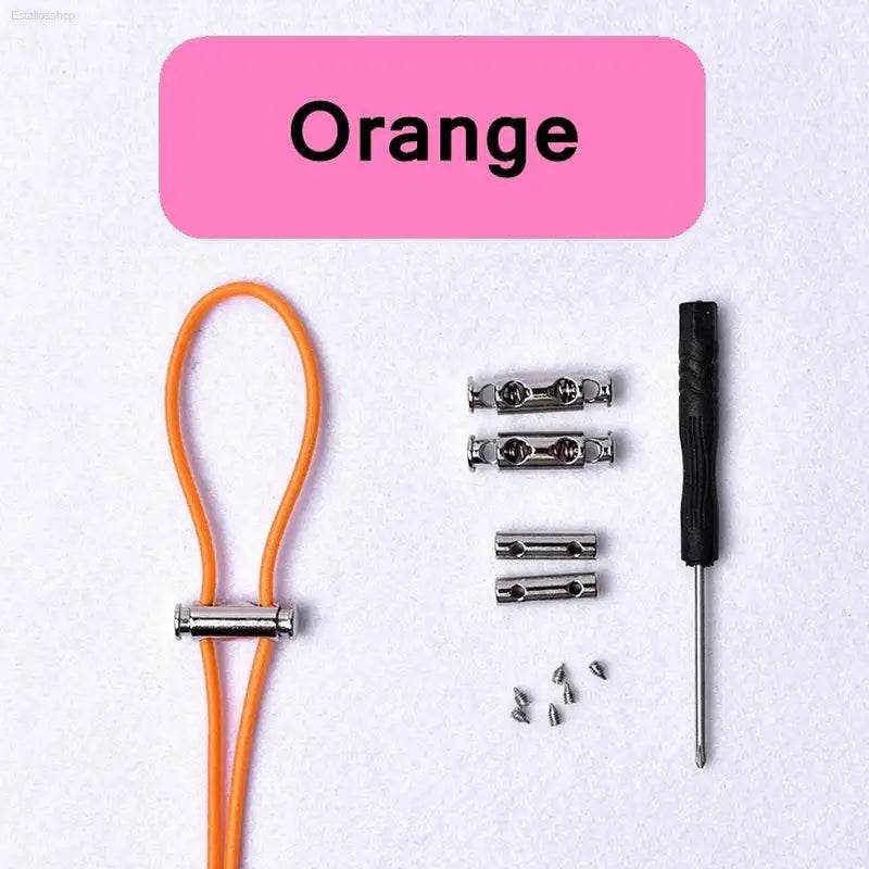 Orange elastic shoelace kit.