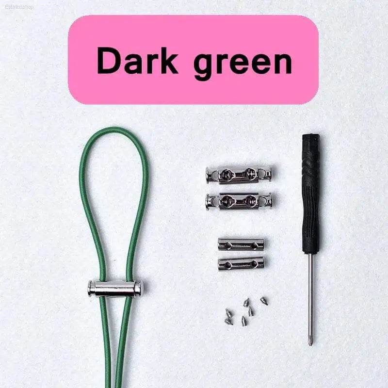 Dark green elastic shoelace kit.
