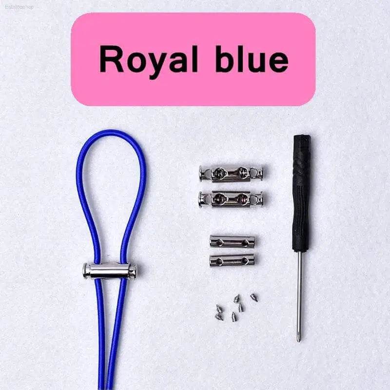 Royal blue no-tie shoelace kit.