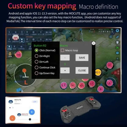 Mobile game controller with custom key mapping for ultimate mobile gaming domination