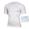 White compression undershirt.