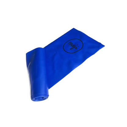 Rolled blue resistance band for effective upper body resistance workouts