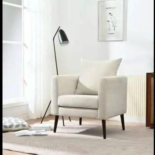 Upholstered Armchair With Solid Wood Legs for Modern Living - Estalios