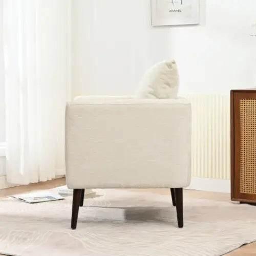 Upholstered Armchair With Solid Wood Legs for Modern Living - Estalios
