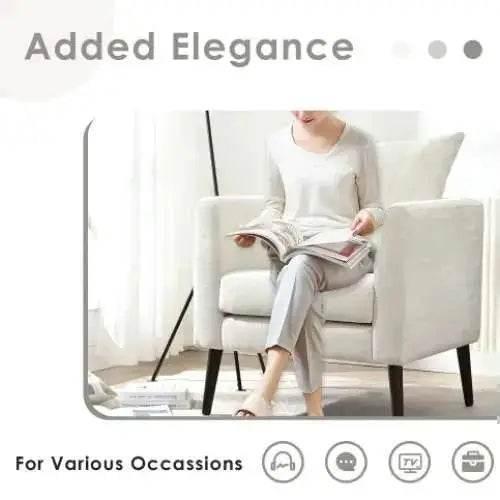 Upholstered Armchair With Solid Wood Legs for Modern Living - Estalios