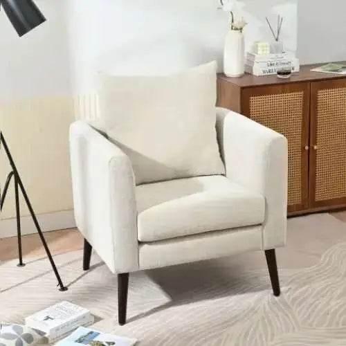 Upholstered Armchair With Solid Wood Legs for Modern Living - Estalios