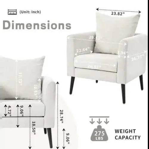 Upholstered Armchair With Solid Wood Legs for Modern Living - Estalios