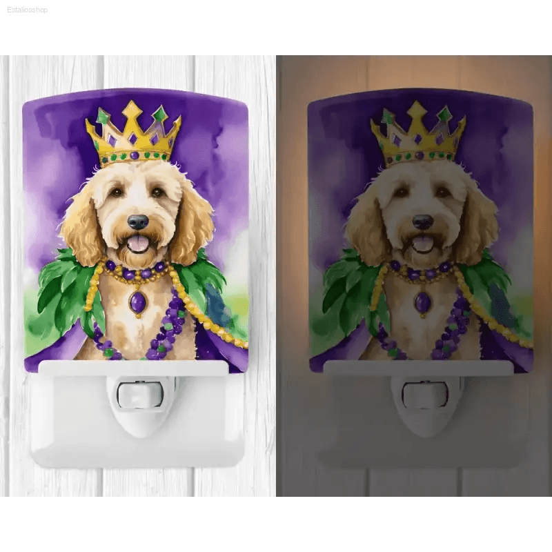 Usa Made Mardi Gras Dog King Night Light: Let the Good Times Glow - Estalios