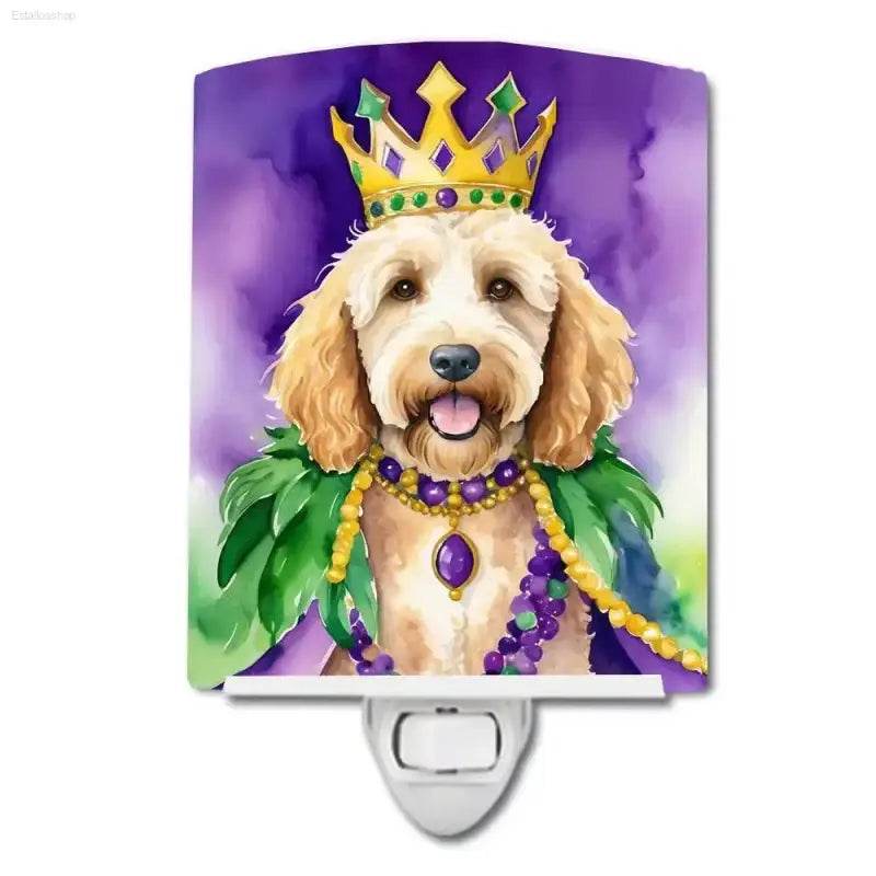 Usa Made Mardi Gras Dog King Night Light: Let the Good Times Glow - Estalios