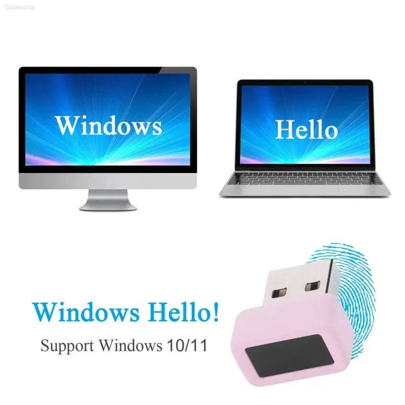 USB Fingerprint Key Reader Portable Security Key Anti-Spoofing Windows Hello FIDO U2F Speedy Matching Security Key for PC Laptop - Estalios